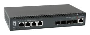 LevelOne 8-Port L3 Managed 10-Gigabit-Switch, 4 × 1G/2.5G/5G/10G RJ45, 4 × 1G/2.5G/10G SFP+ Uplinks
