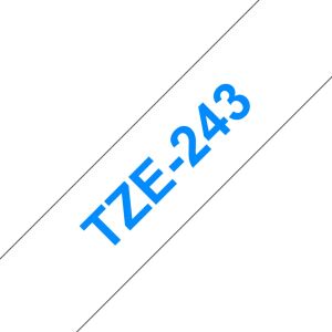 Brother TZE-243 Etiketten erstellendes Band Blau auf weiss