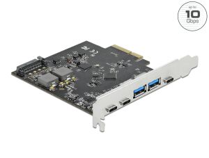 DeLOCK PCI Express x4 Karte zu 3 x USB Type-C + 2 x USB Typ-A - SuperSpeed USB 10 Gbps