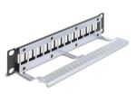 DELOCK 10" Keystone Patchpanel 12 Port Entl.schiene 1HE schw