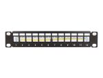 DELOCK 10" Keystone Patchpanel 12 Port Entl.schiene 1HE schw