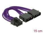 DELOCK Stromkabel 8Pin PCIe -> 2x 4Pin Molex 0.15m...