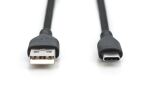 Digitus USB-C Silikon Anschlusskabel, 2m, schwarz