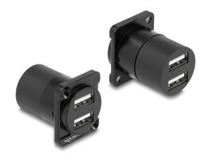 DELOCK D-Typ Modul USB 2.0 Typ-A 2 x Buchse zu 2 x Buchse