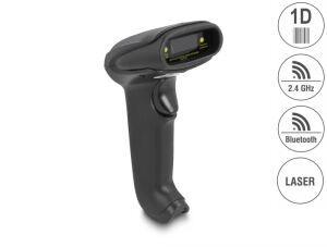 DeLOCK Barcode Scanner 1D Laser für 2.4 GHz, Bluetooth oder USB