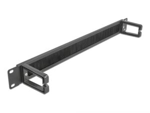DELOCK 19" Kabelmanagement Bürstenleiste 2 Bügel 1 HE schw.