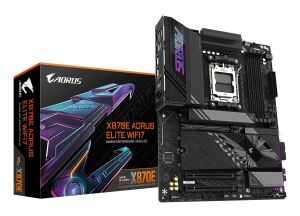 GIGABYTE X870E AORUS ELITE WIFI7 Mainboard - Unterstützt AMD Ryzen 9000 CPUs, 16+2+2 Phasen digitales VRM, bis zu 8000Hz DDR5 (OC), 3xPCIe 5.0 + 1xPCIe 4.0, Wi-Fi 7, 2.5GbE LAN, USB 4
