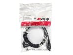 Equip Hochwertiges Netzkabel, C5 auf Schuko, 1,8m