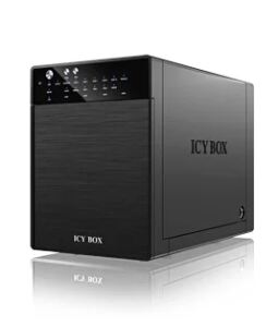 ICY BOX IB-RD3640SU3, RAID-Gehäuse für 4x 3,5" SATA HDD zu USB 3.2 Gen 1 + eSATA Host, EasySwap, RAID 0, 1, 3, 5, 10, spanning, schwarz