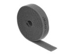 DELOCK Klettband auf Rolle L 2 m x B 15 mm grau