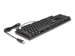 DeLOCK Mechanische USB Gaming Tastatur kabelgebunden 1,6 m schwarz mit RGB Beleuchtung