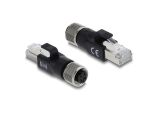 DELOCK M12 Adapter D-kodiert 4 Pin Buchse zu RJ45 schwarz
