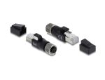 DELOCK M12 Adapter D-kodiert 4 Pin Buchse zu RJ45 schwarz