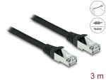 DELOCK RJ45 NWK Cat.6A S/FTP PUR Outdoor 3 m schwarz