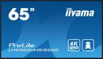 iiyama LH6560UHS-B2AG Signage-Display Digitale A-Platine 163,8 cm (64.5") LED WLAN 500 cd/m² 4K Ultra HD Schwarz Eingebauter Prozessor Android 11 24/7