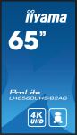 iiyama LH6560UHS-B2AG Signage-Display Digitale A-Platine 163,8 cm (64.5") LED WLAN 500 cd/m² 4K Ultra HD Schwarz Eingebauter Prozessor Android 11 24/7