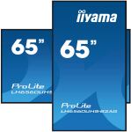 iiyama LH6560UHS-B2AG Signage-Display Digitale A-Platine 163,8 cm (64.5") LED WLAN 500 cd/m² 4K Ultra HD Schwarz Eingebauter Prozessor Android 11 24/7