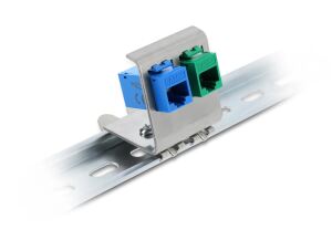 DELOCK Keystone Halterung für Hutschienen 2-Port Metall
