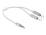DELOCK Klinkekabel 3,5mm -> 2x 3,5mm St/Bu 0.25m...