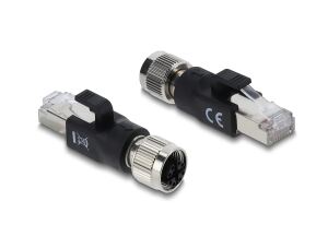 DELOCK M12 Adapter X-kodiert 8 Pin Buchse zu RJ45