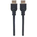 Manhattan High Speed HDMI-Kabel mit Ethernet-Kanal, CL3-zertifiziert für Wandinstallationen, HEC, ARC, 3D, 4K@60Hz, CL3, HDMI-Stecker auf HDMI-Stecker, geschirmt, schwarz, 5 m