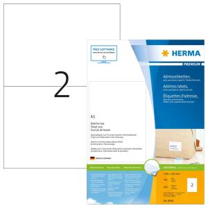 HERMA Adressetiketten Premium Blattformat A5 105x148 mm weiß Papier matt 800 St.
