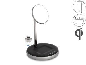 DELOCK Wireless Charger 2 in 1 5 W/7,5 W/10 W/15 W - Qi