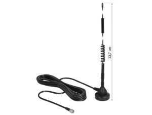 DELOCK Antenne LTE GSM UTMS SMA 5dBi starr, magn. Standf. sw
