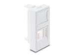 DeLOCK Easy 45 H-Modulblende für Keystone Modul 1 Port mit Staubschutzklappe 22,5 x 45 mm weiß