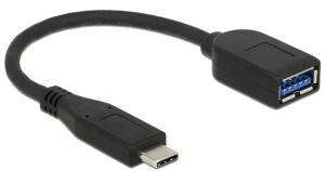 DeLOCK USB 3.1 Gen 2 Type-C/Typ-A USB Kabel 0,1 m USB C USB A Schwarz