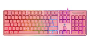 Deltaco Gaming GAM-021-RGB-P-DE Tastatur USB QWERTZ Deutsch Pink