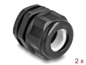 DELOCK EX-Kabelverschraubung M25 schwarz 2 Stück