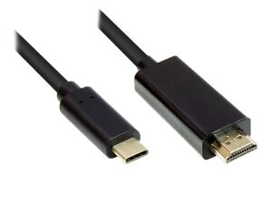 Alcasa GC-M0100 Videokabel-Adapter 1 m HDMI Typ A (Standard) USB Typ-C Schwarz
