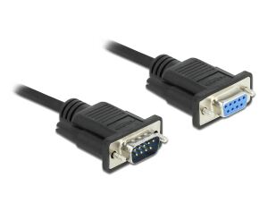DeLOCK Seriell Kabel RS-232 D-Sub 9 Stecker zu Buchse mit schmalem Steckergehäuse 1 m
