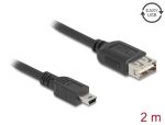 DeLOCK 81525 USB Kabel USB 2.0 2 m Mini-USB B USB A 0,48 Gbit/s Schwarz
