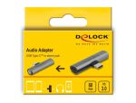 DeLOCK Audio Adapter USB Type-C zu Klinkenbuchse und USB Type-C PD grau