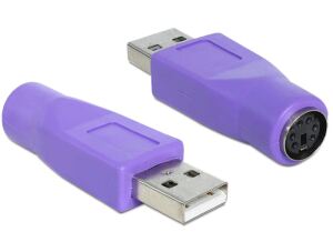 DeLOCK 65461 Kabeladapter USB-A PS/2 Violett