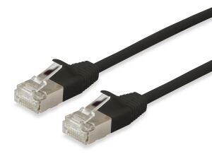 Equip Cat.6A F/FTP Slim-Patchkabel, 1.5m, Schwarz