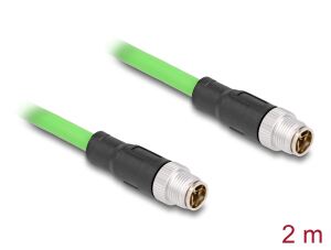 DELOCK M12 Kabel X-kodiert 8 Pin St. zu St. PUR(TPU) 2 m