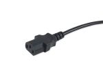 Equip UK Stromkabel, C13 zu BS1363, 3m, Schwarz, 10A Sicherung