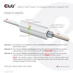 CLUB3D USB3.2 Gen1 Type-C to Gigabit Ethernet Adapter M/F