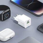 Conceptronic 2-Port 20W GaN USB-PD-Ladegerät, USB-C x 1, USB-A x 1, QC 3.0, PPS