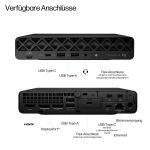 HP EliteDesk 8 Mini G1a Next Gen AI Copilot+ PC AMD Ryzen AI 5 340 32 GB DDR5-SDRAM 512 GB SSD Windows 11 Pro Mini PC Mini-PC AI PC Schwarz
