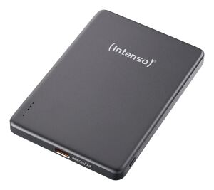 Intenso MW5000 Magnetische Powerbank 5000 mAh – MagSafe kompatibel, Wireless Charging 15W, USB-C PD 20W, Flach & Kompakt – Geprüft in Deutschland – Grau