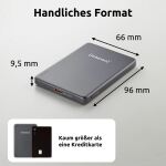 Intenso MW5000 Magnetische Powerbank 5000 mAh – MagSafe kompatibel, Wireless Charging 15W, USB-C PD 20W, Flach & Kompakt – Geprüft in Deutschland – Grau
