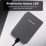 Intenso MW5000 Magnetische Powerbank 5000 mAh – MagSafe kompatibel, Wireless Charging 15W, USB-C PD 20W, Flach & Kompakt – Geprüft in Deutschland – Grau