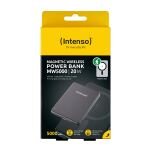 Intenso MW5000 Magnetische Powerbank 5000 mAh – MagSafe kompatibel, Wireless Charging 15W, USB-C PD 20W, Flach & Kompakt – Geprüft in Deutschland – Grau