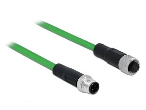 DELOCK Netzwerkkabel M12 4 Pin D-kodiert St.zu Bu. TPU 5 m