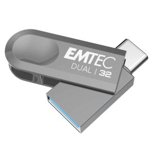 Emtec D280 Dual USB-Stick 32 GB USB Type-A / USB Type-C 3.2 Gen 1 (3.1 Gen 1) Silber