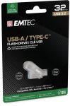Emtec D280 Dual USB-Stick 32 GB USB Type-A / USB Type-C 3.2 Gen 1 (3.1 Gen 1) Silber